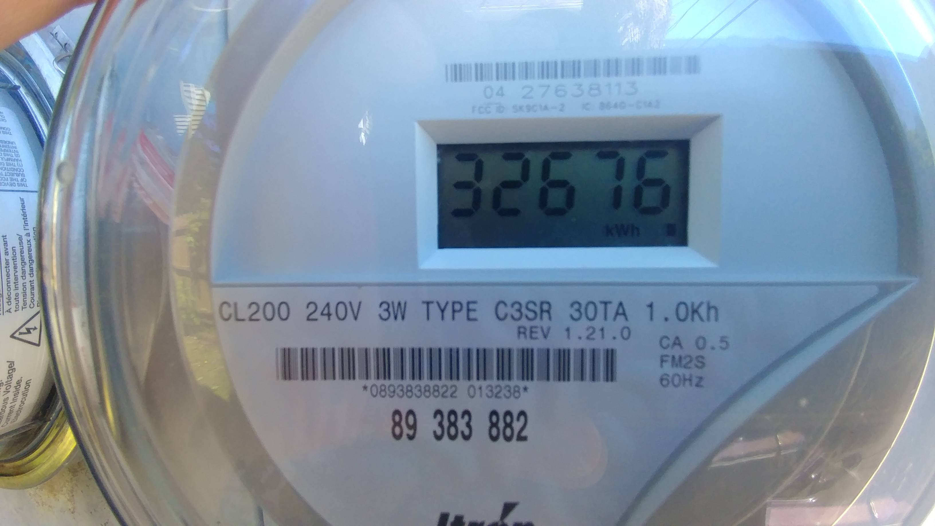 Photo of digital meter displaying 32676